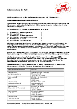 Wahlbekanntmachung Pfarreiratswahl 2025